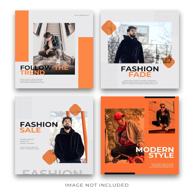 PSD eye catching multiple fashion social media design for post premium psd