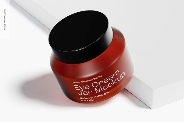 Eye Cream Jar Mockup, Leaned