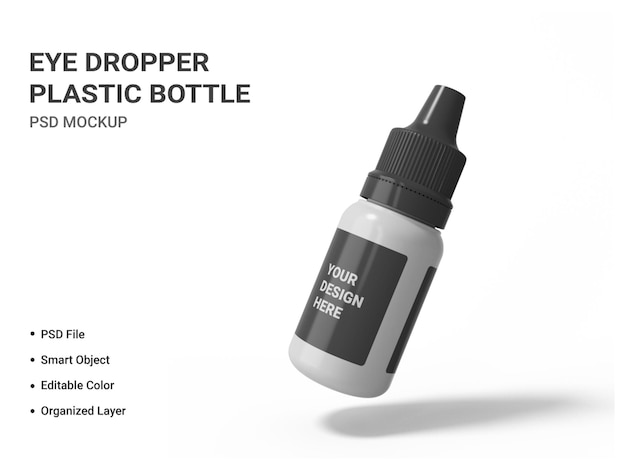 Eye Dropper Plastic Bottle Mockup Isolated