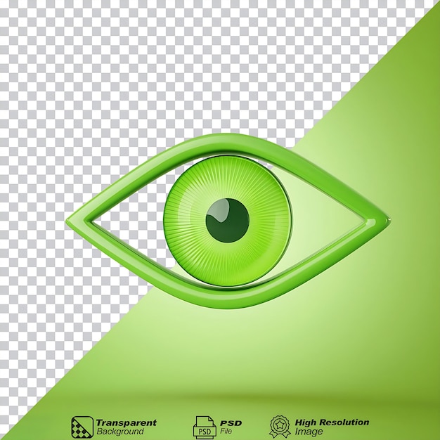 PSD eye of horus green isolated on transparent background