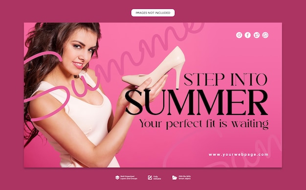 PSD eyecatching banners for fashion brands a complete purple web slider