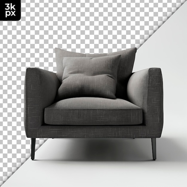 Fabric Armchair Isolated on Transparent Background