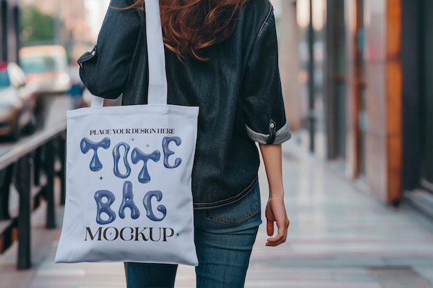 Fabric bag branding mockup