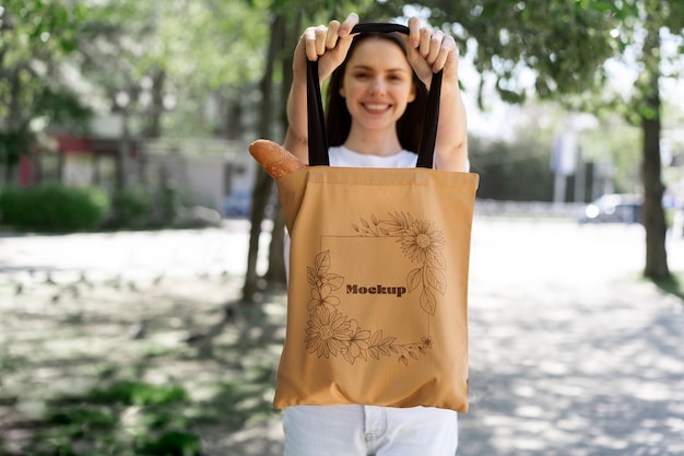 Fabric bag mockup design