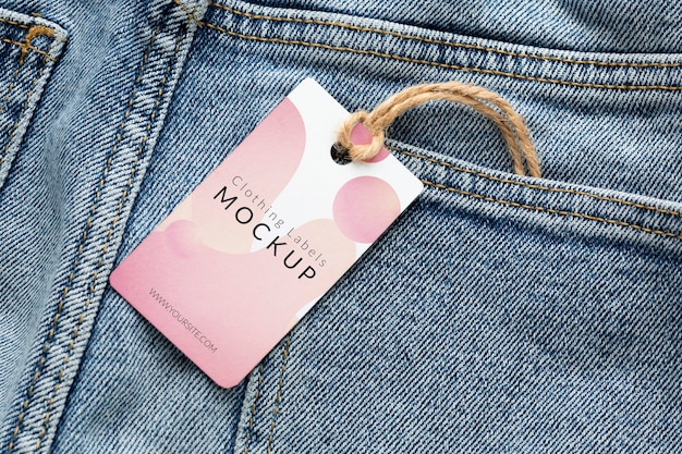 Fabric clothing labels mockup in real context