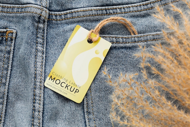 Fabric clothing labels mockup in real context