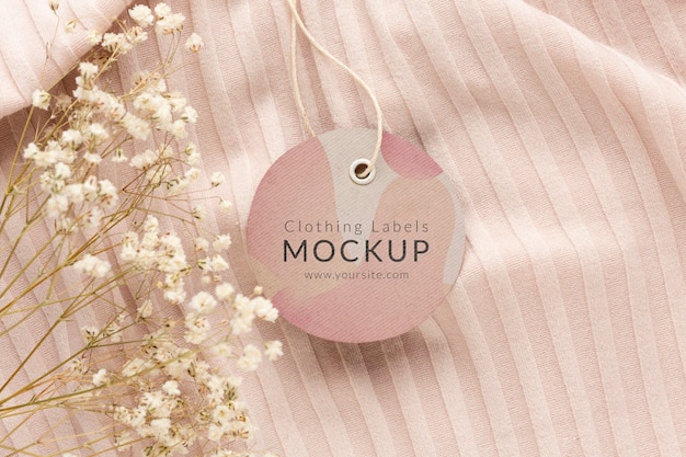 Fabric clothing labels mockup in real context