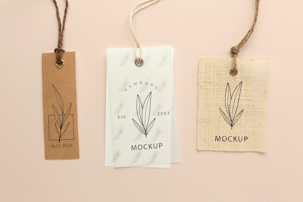 PSD fabric clothing labels mockup