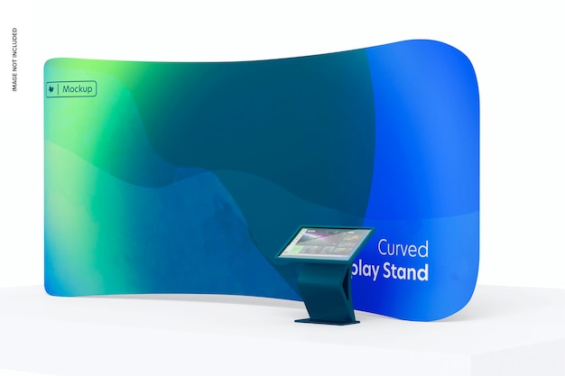 Fabric Curved Display Stand Mockup, Right View