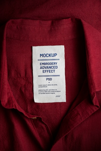 Fabric label on clothing mockup