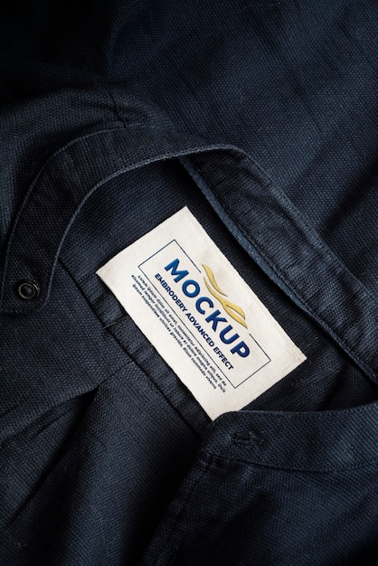 Fabric label on clothing mockup