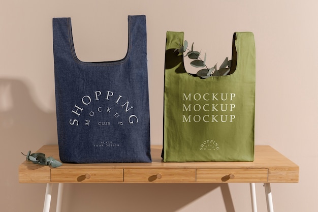 Fabric shopping bag mockup design