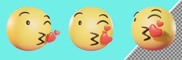 Face Blowing a Kiss Emoji 3d Render 3d Illustration