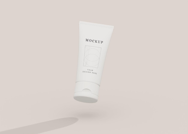 Face cream tube mockup