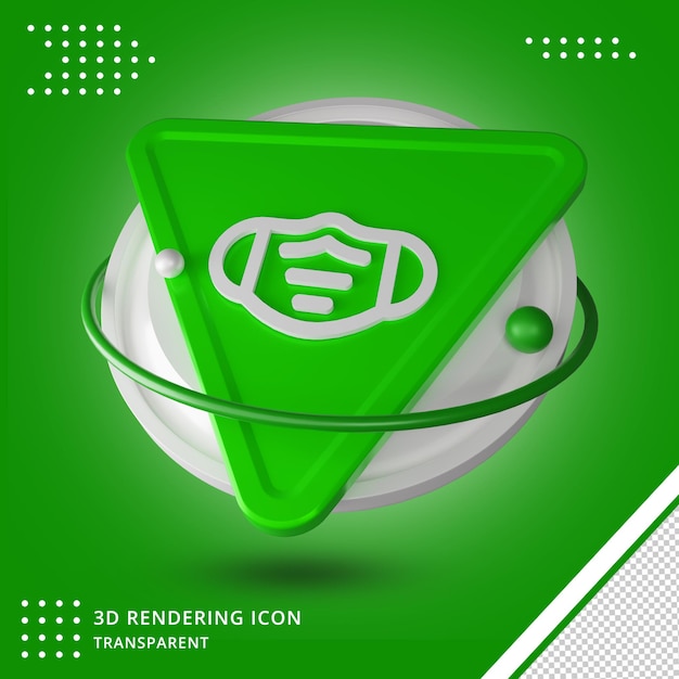 Face mask icon 3d rendering design