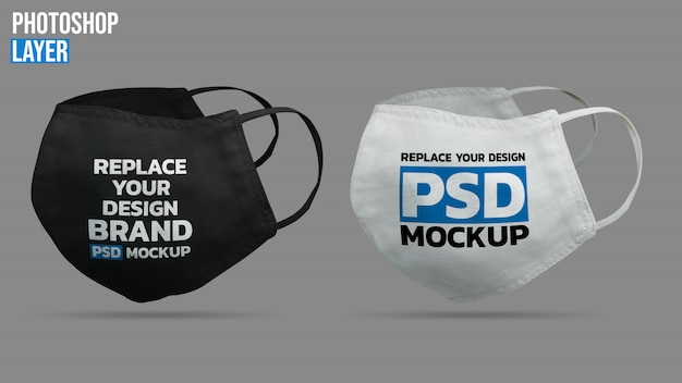 PSD face mask mockup design