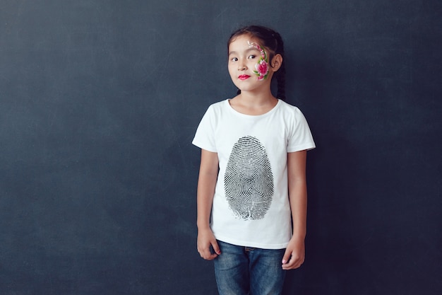 Face Painting Kid's T-Shirt Mock-Up