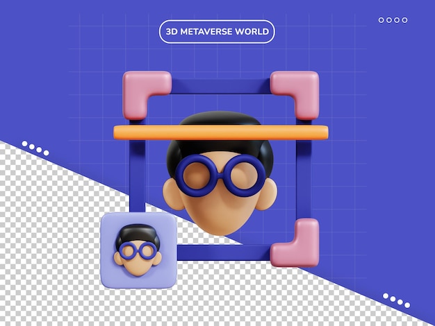 Face recognition 3d icon