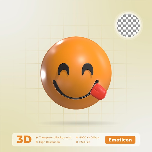 Face Savoring Food 3D Emoticon Icon