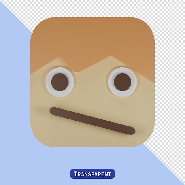 Face with diagonal mouth emoji in 3d style