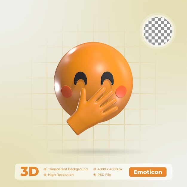 Face With Hand Over Mouth 3D Emoticon Icon