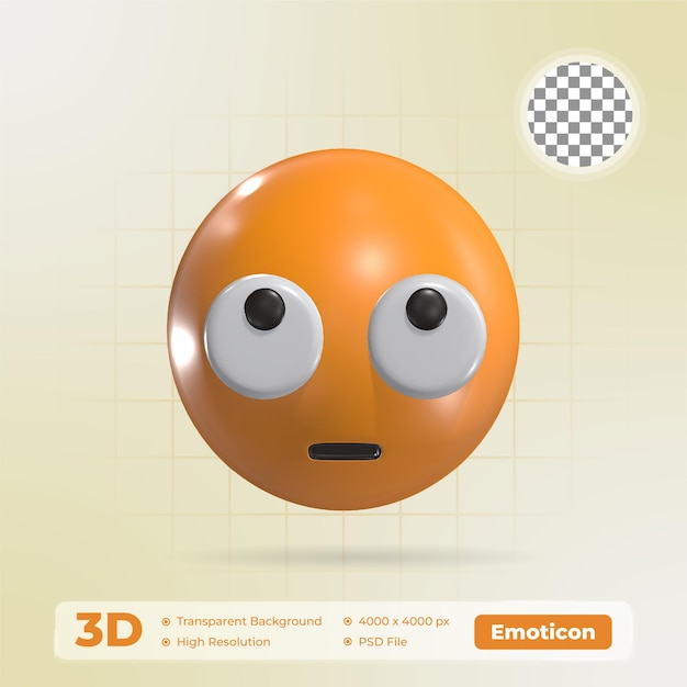 Face With Rolling Eyes 3D Emoticon Icon