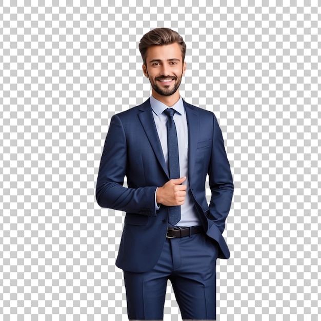 Face of a young handsome Persian businessman in a suit thinking isolated on a transparent background