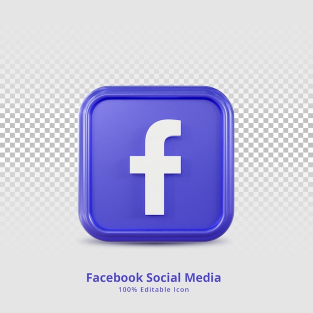 facebook 3d rendaring social media icon