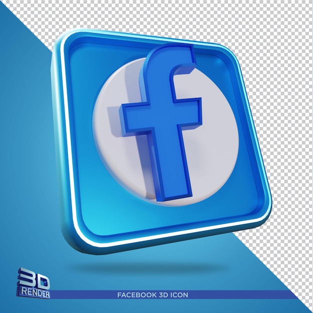 Facebook 3D Rendering Icon Isolated