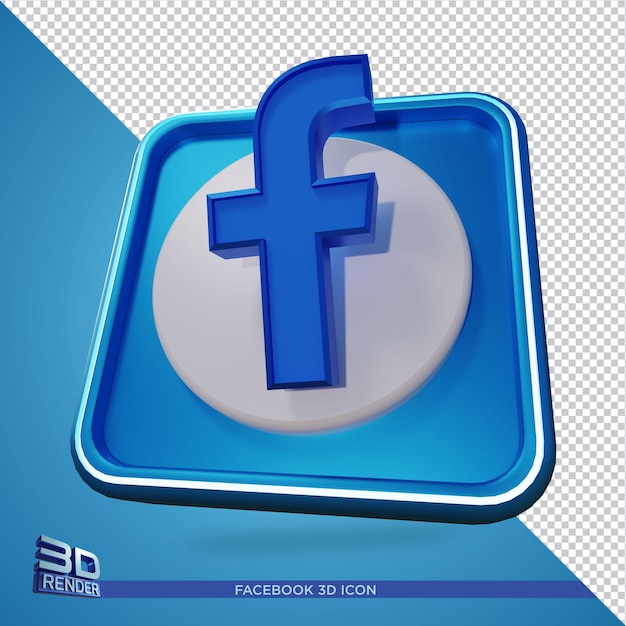 Facebook 3D Rendering Icon Isolated