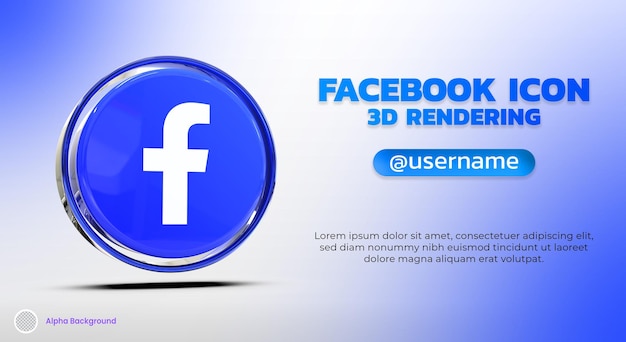 FACEBOOK 3D RENDERING ICON