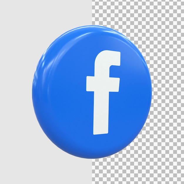 PSD facebook 3d social media icon colorful glossy 3d icon concept 3d rendering for composition