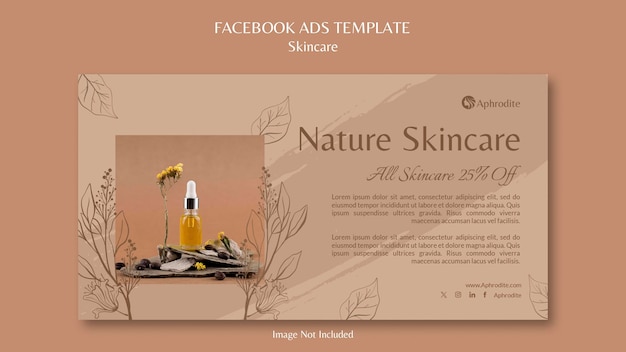 facebook ads template woman's skin care for beauty skin soft color and luxury