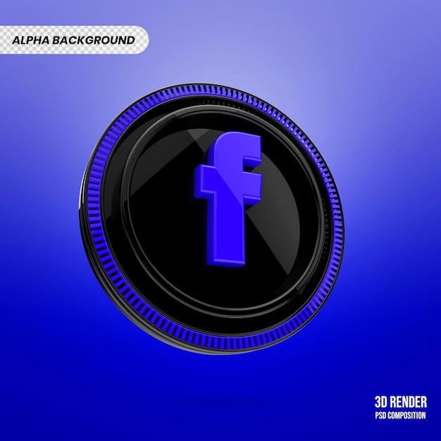 Facebook badge 3D Render