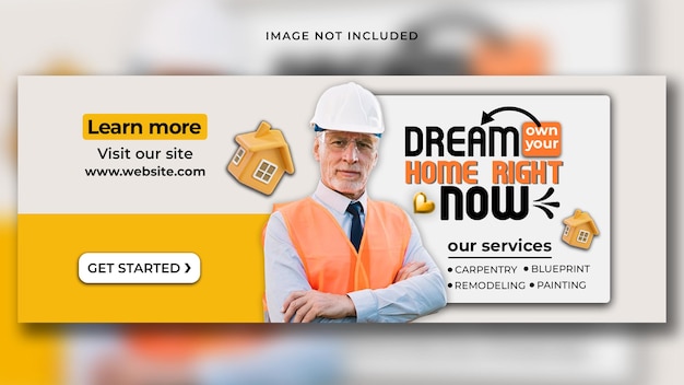 PSD facebook cover design for construction business