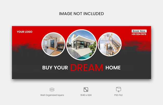 PSD facebook cover design for real estate business