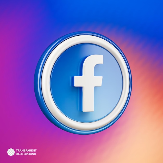 Facebook icon 3d rendering isolated