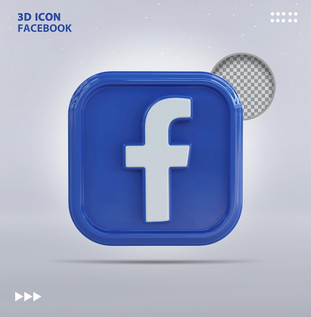 Facebook icon 3d on Social Media