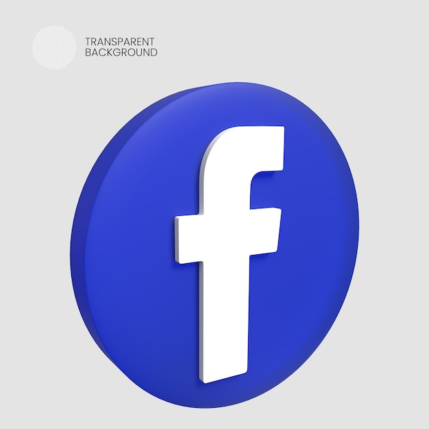 facebook icon render 3d plastic