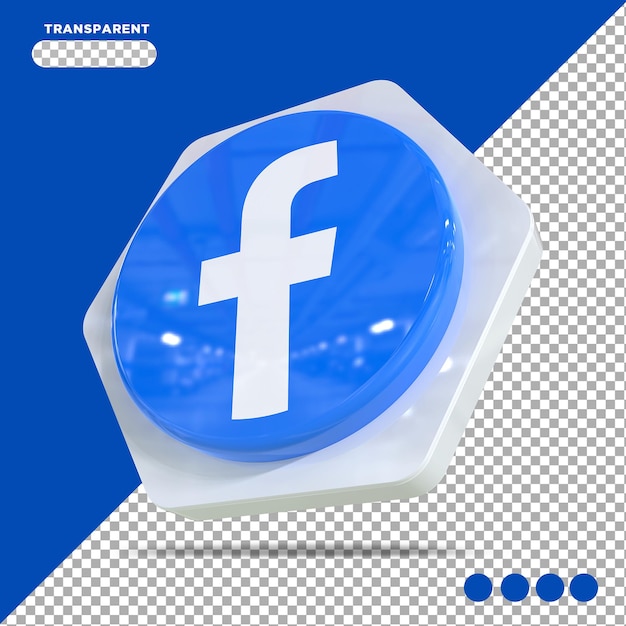 Facebook icon social media 3d concept