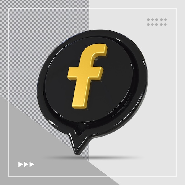 Facebook Icon style Gold and black Creative Concept