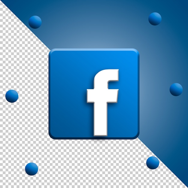 Facebook logo 3d rendering isolated