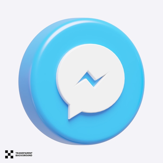 PSD facebook messenger social media icon 3d