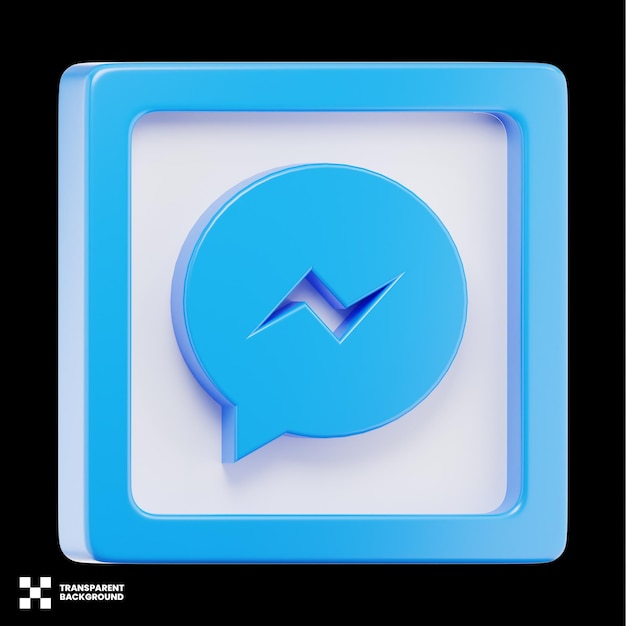 PSD facebook messenger social media icon 3d