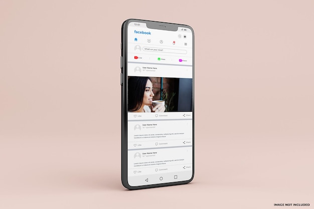 PSD facebook mobile interface mockup template
