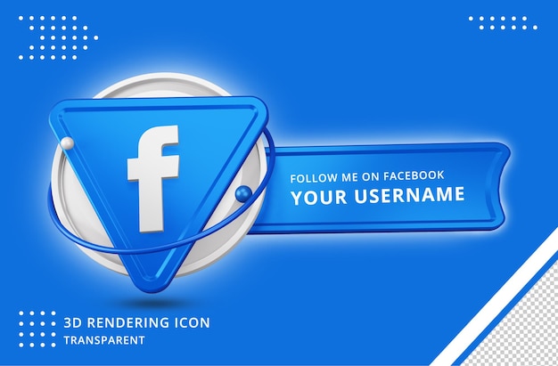 Facebook Profile icon in 3d rendering 