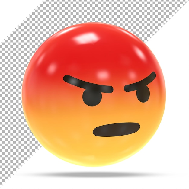 Facebook reaction emoji angry 3D