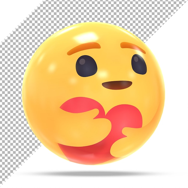 Facebook reaction emoji care 3D