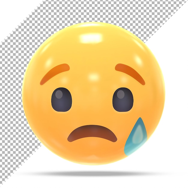 Facebook reaction emoji sad 3d render