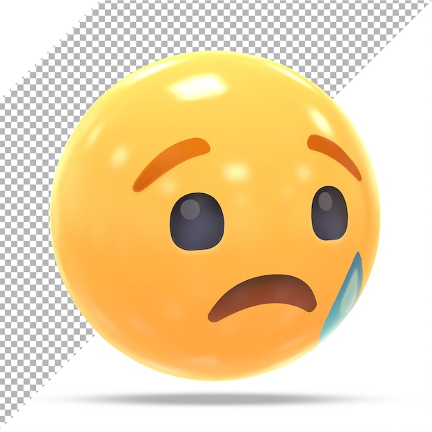 Facebook reaction emoji sad 3D